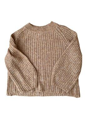 L’academie Medium Alpaca Wool Sweater Oversized Tan Brown Chunky Knit Soft